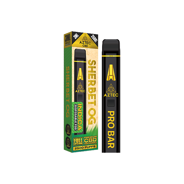 Aztec CBD 1800mg Pro Bar CBD Disposable Vape Device 2500 Puffs